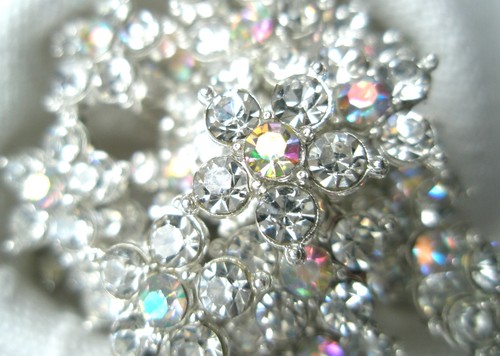 SILBER STRASS BLUMEN HAARNADEL PERLE weiß HAARNADELN BRAUT HOCHZEIT HAARSCHMUCK - Bild 8 von 12