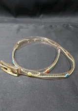 Vintage 1960s 1970s Clear Jelly Belt With Flowers Narrow Women's Original 