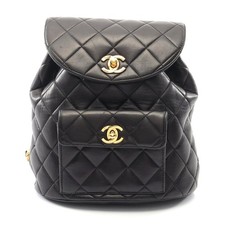Chanel Matelasse Lambskin Backpack Women Black One Size 655697