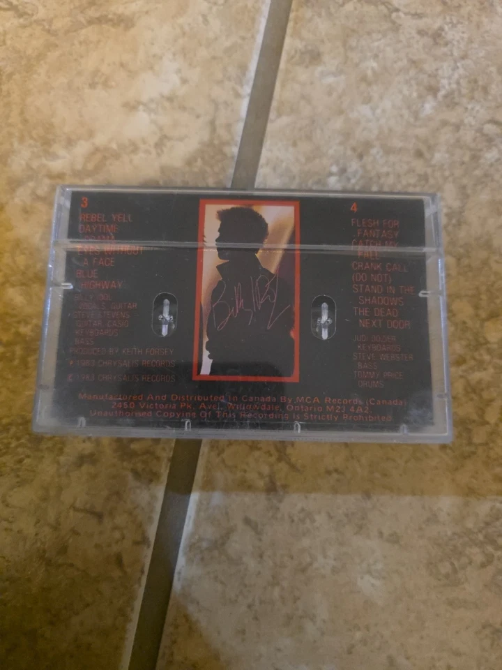 Billy Idol Rebel Yell Chrysalis Records 1983 Cassette Tape  - Image 2 of 4