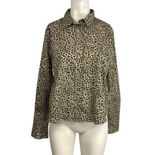 J Crew Leopard Print Button Down Shirt Long Sleeve Women Size M