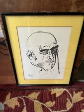Vintage Etching Jack Levine THE BARON Signed Pencil