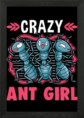 Crazy Ant Girl Ants Farm Framed Wall Art Poster Canvas Print Picture
