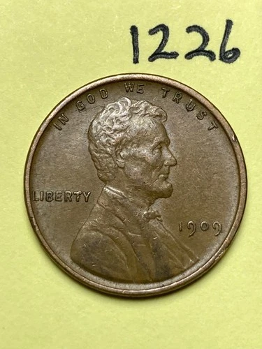 1909-VDB LINCOLN WHEAT CENT, VERY HIGH GRADE!, "EXTREMELY FINE" #1226