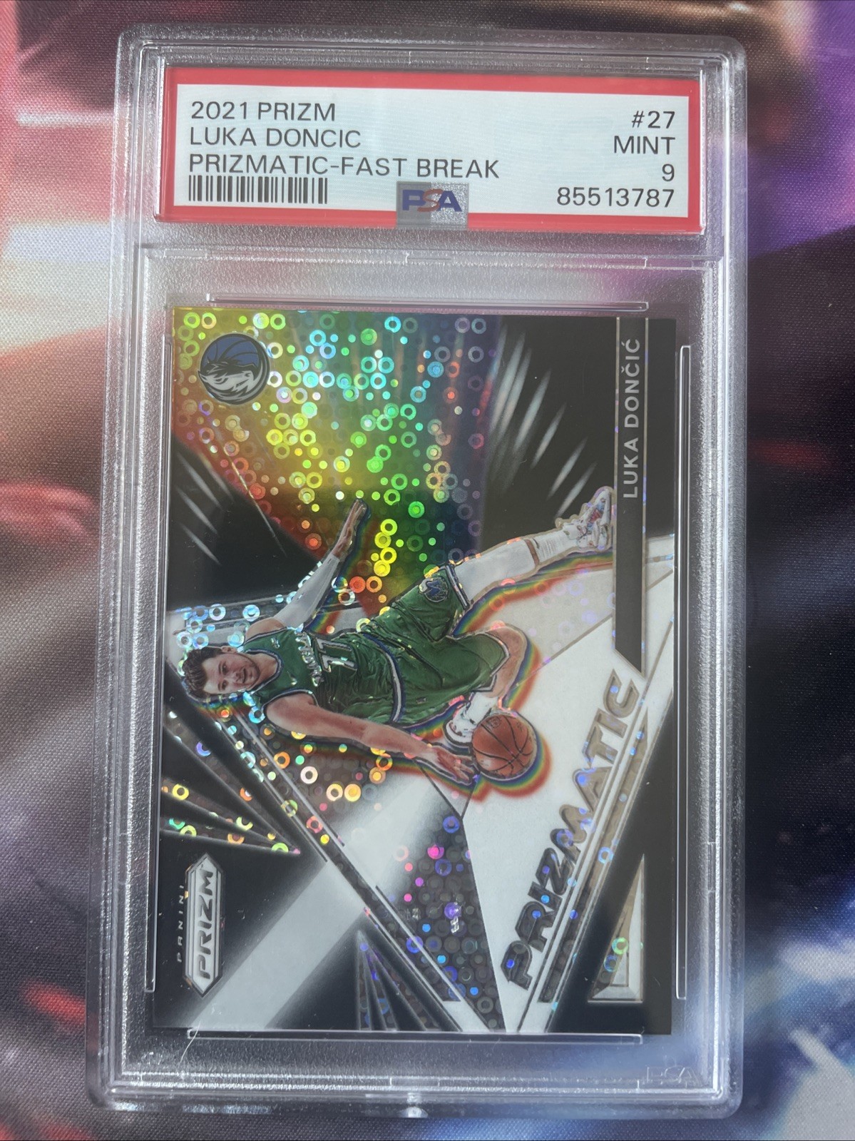 2021 Panini Prizm Prizmatic - Fast Break Luka Doncic #27 PSA 9