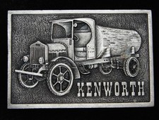 QC03149 VINTAGE 1976  KENWORTH  TRUCK COMPANY PEWTER BERGAMOT BELT BUCKLE