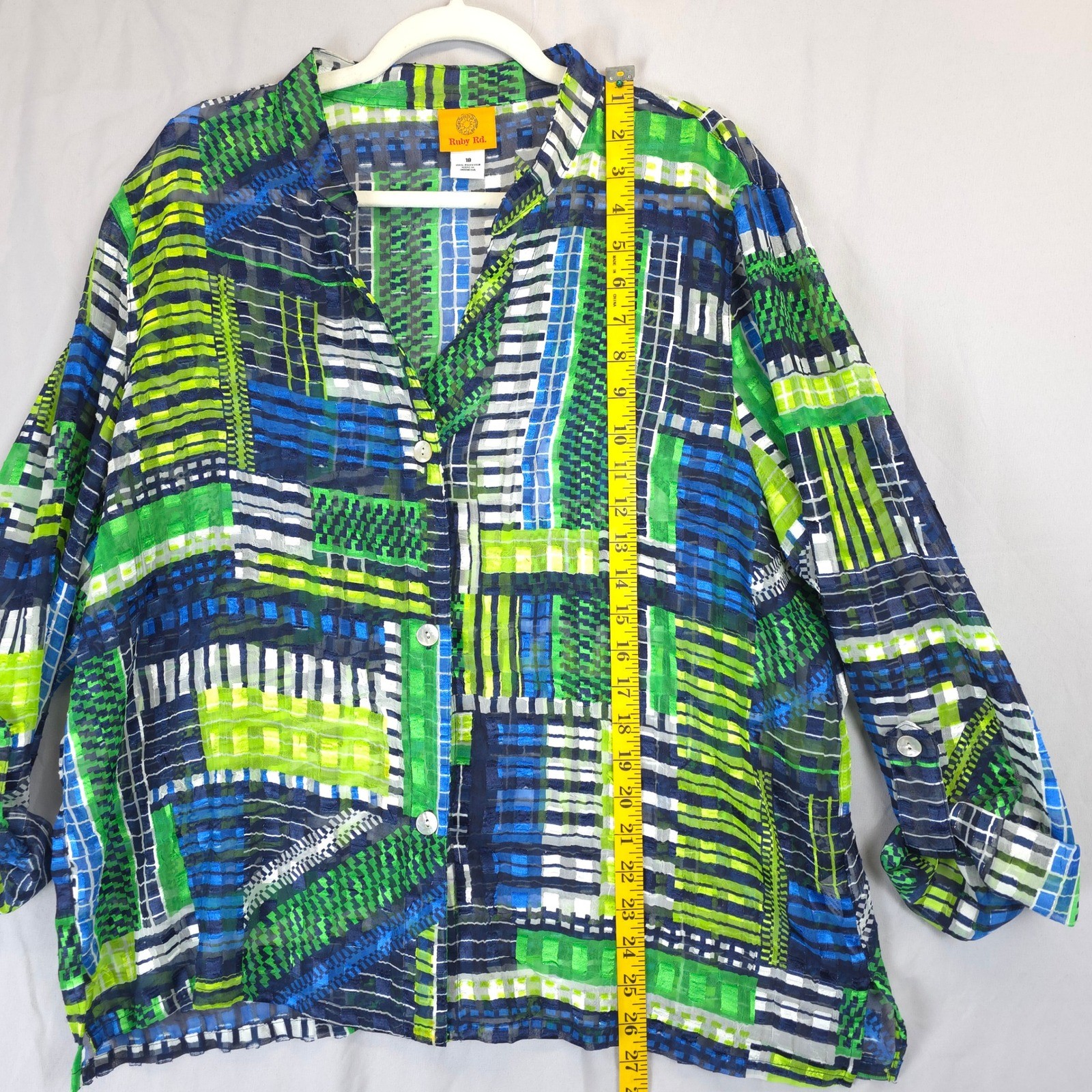 Ruby Rd Geometric Print Button Front Blouse Women… - image 3