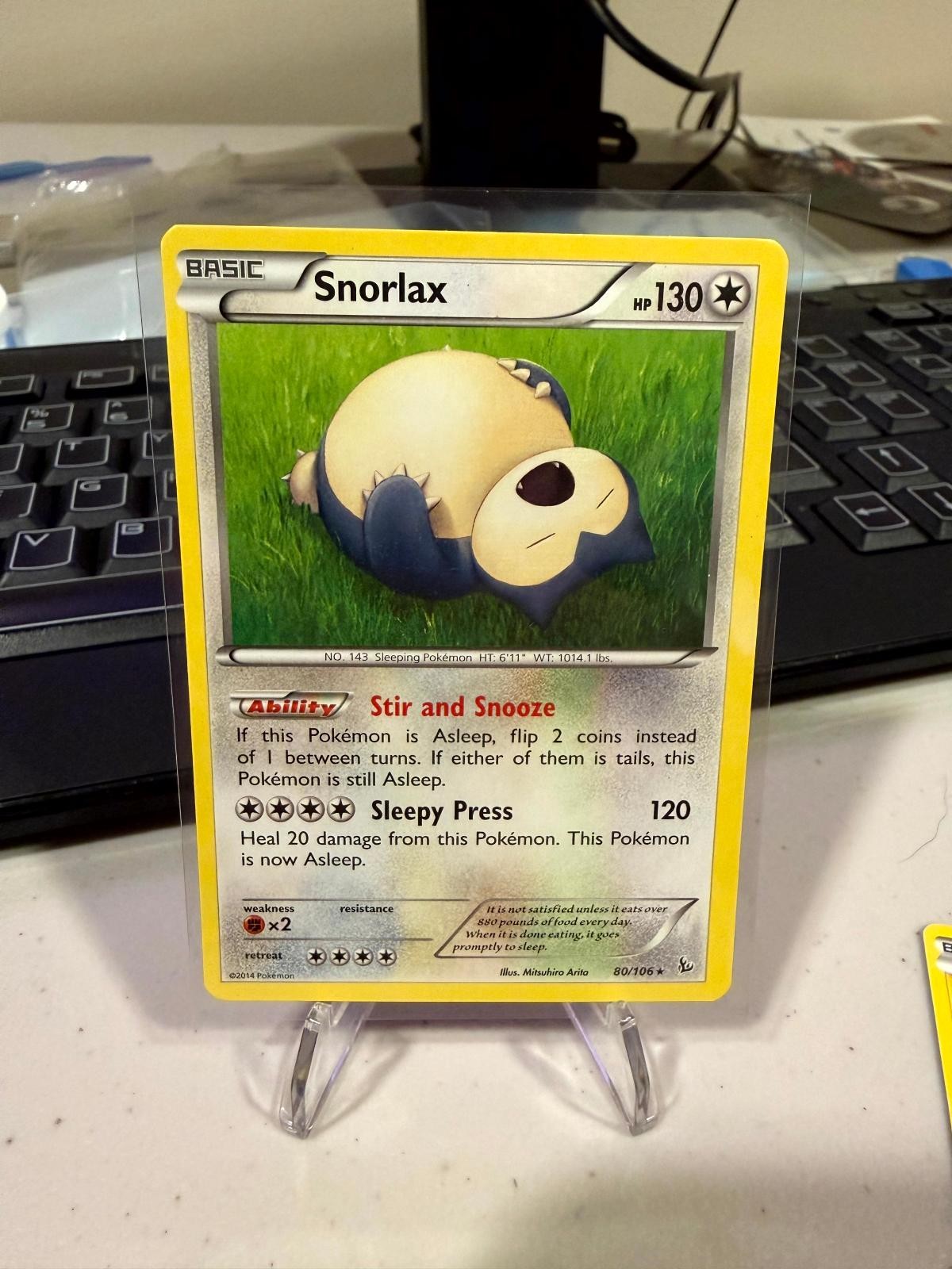 Snorlax 80/106 Rare Flashfire Pokemon Lightly Played