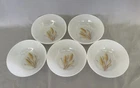 Fire-King Wheat Pattern Milk Glass 4.5” Bowls Lot of 5 Anchor Hocking 1960s Vtg
