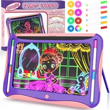 Magic LED Drawing Board for Kids, Girls Toys Age 6-8, Light Up Large, Pink 