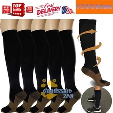 Compression Socks Stockings Mens and Womens Knee High Medical Relief Culf Socks