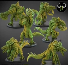 Lizard Men Sun Crocs Brawlers X6 28mm Aztec Fantasy Dinosaurs
