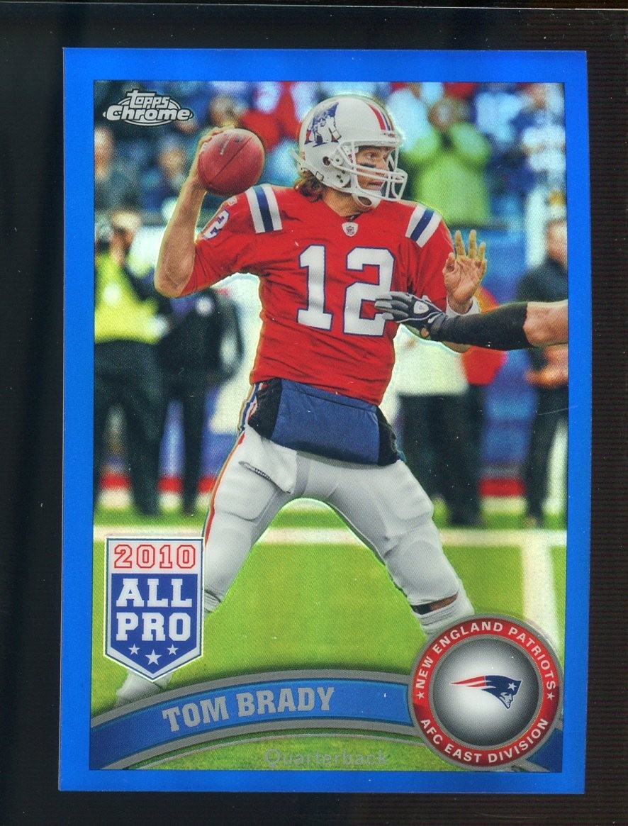 2011 Topps Chrome Football #20 Tom Brady Patriots Blue Refractor #/199