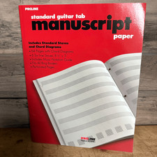 Proline Standard Guitar Tab Manuscript Paper Standard Staves Chord Diagrams