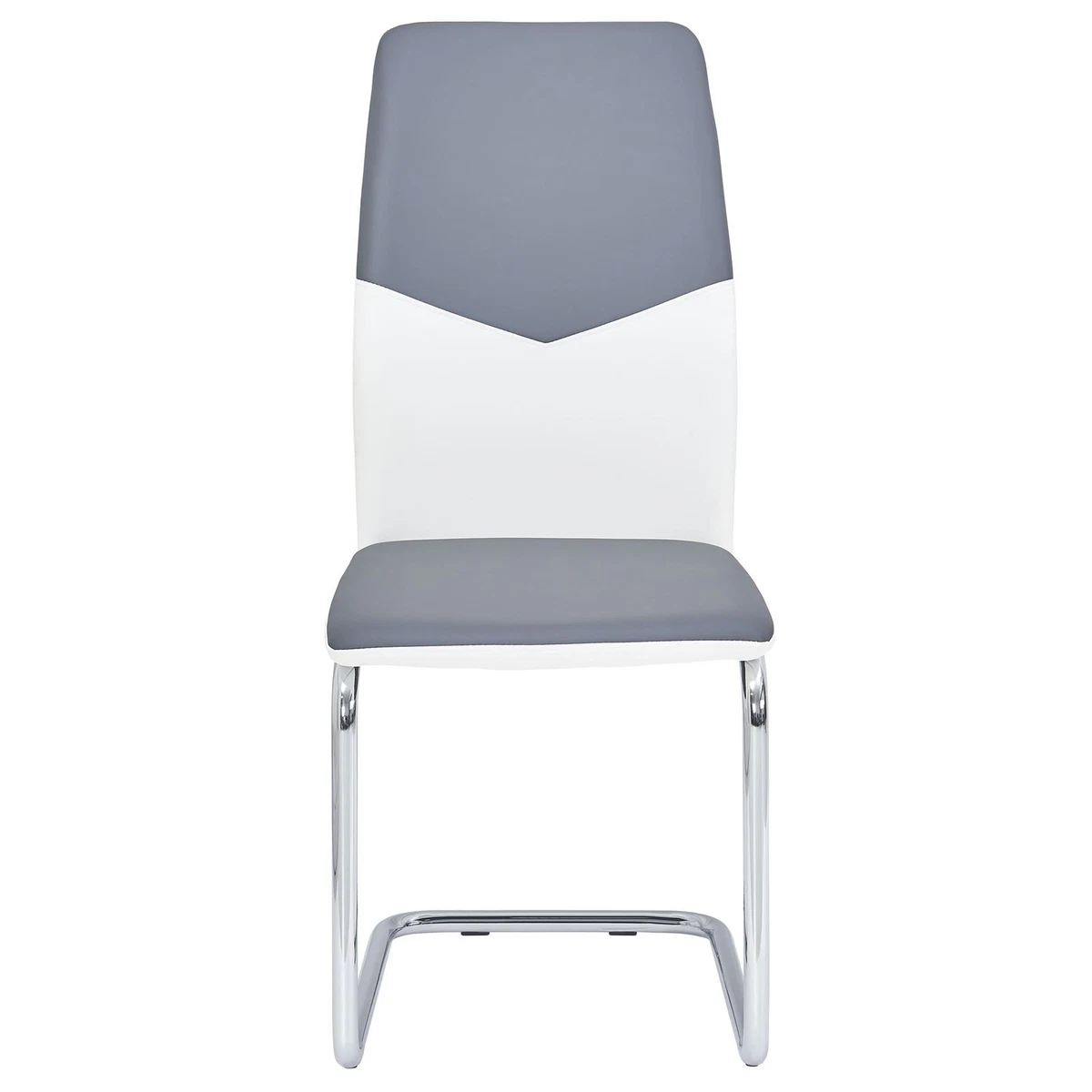 Schwingstuhl Esszimmerstuhl Freischwinger 4er Set in grau weiss Gestell verchrom
