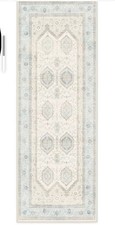 Ruggable 2.5'x7' Washable Bridgerton Crown Affair Opal Runner Rug Ivory/Blue 32  
