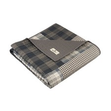 Woolrich Winter Plains Reversible Throw Blanket 50x70 Cotton Plaid Tan Brown