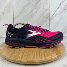 Brooks Cascadia 16 Womens Size 12 Navy Blue Pink Hiking Trail Shoes 1203631B425