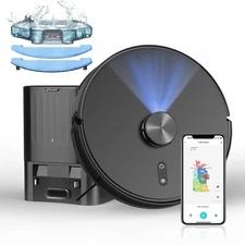 Robot Vacuum and Mop Combo with Self-Emptying Station (60-Day), LiDAR Navigat...