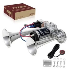 Air Horn for Truck Train Horn for Car 12V Integrated Air Horn  Button Silver