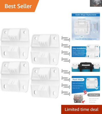 #ad Easy Install Coleman Cooler Hinges Kit 4 Plastic Hinges amp; Screws Included $9.99