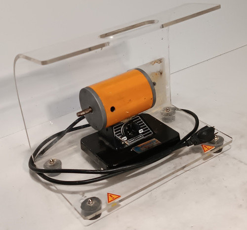 Optisource Compact Double Spindle Bench Polisher Lathe w/ Plexiglass Shielding