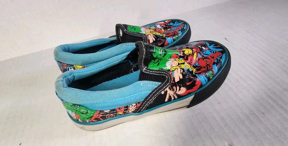 Marvel Comics Little Kids Size 12.5 Slip On Shoes Iron man Thor Hulk Spiderman - Image 4 of 4