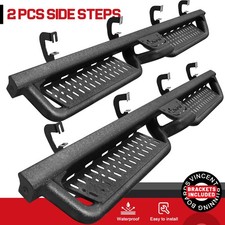 Fit 2007-2018 Silveradosierra Crew Cab Running Boards Drop Side Step Blk Bhk