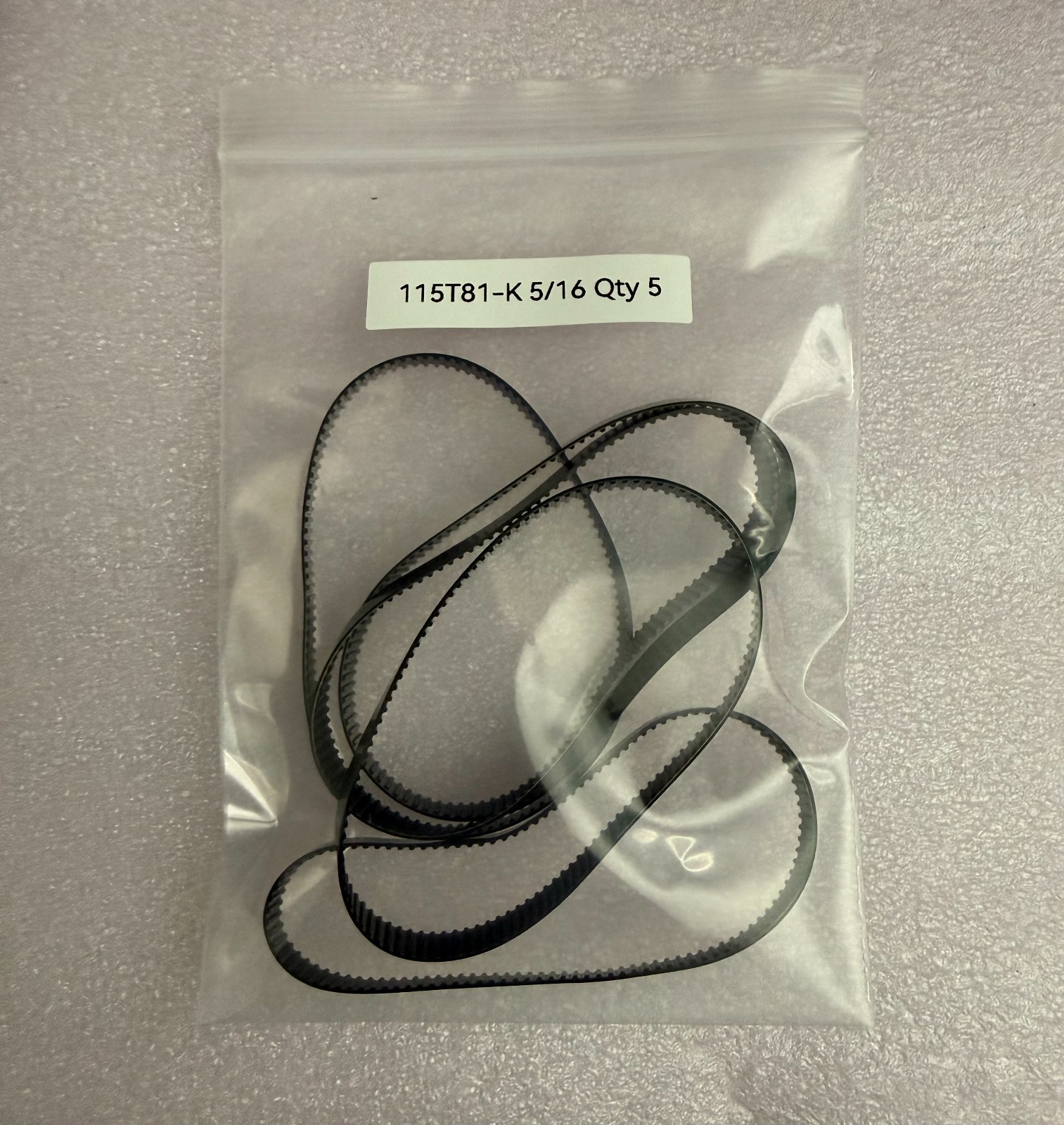 5PCs York Industries 115T81-K 5/16 Timing Belt, 40DP