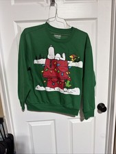 Peanuts Christmas Sweater,  Small 4/6 Green S...