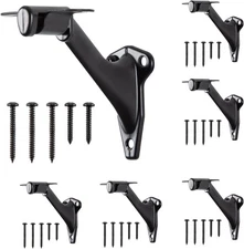 3" Stair Handrail Bracket, 6 Pack Hand Rail Brackets for 6 Pack, Matte Black 