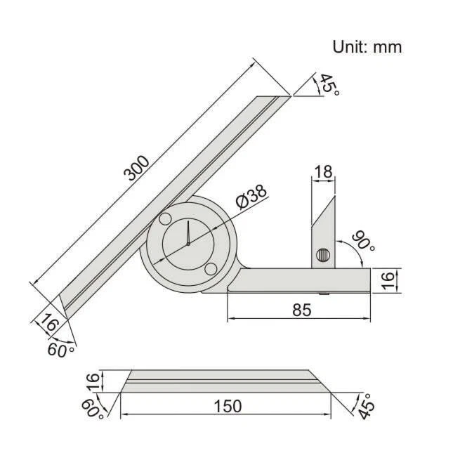 Insize Dial Protractor 0-360 x 5' Range Series 2373-360 - Image 2 of 3