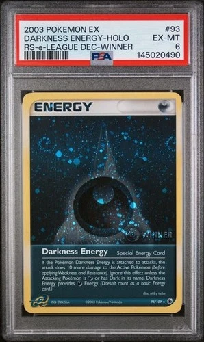PSA 6 2003 POKEMON EX RUBY & SAPPHIRE #93 DARKNESS ENERGY Holo League Winner