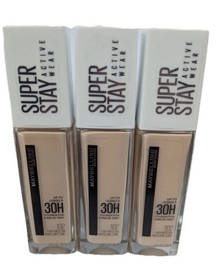 Maybelline Super Stay Active Wear 30H Foundation 102 Fair Porcelain  Pack Of 3