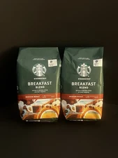 (2-pack) Starbucks Breakfast Blend Medium Roast Whole Bean Coffee - 12 Oz