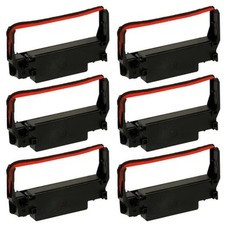 For Epson ERC-38BR Compatible Ribbon Cartridge - Black / Red - Package of 6