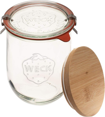Weck Tulip Jar - 35.9 fl. oz (1 Liter) - Large Glass Container for Sourdough Sta