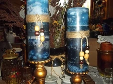 TRIPLE LAYERED VARIEGATED PILLAR CANDLE HIGHLY SCENTED U-PICK SCENT 9"X3"