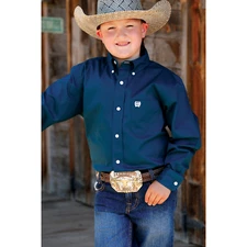 Cinch® Boy's Solid Teal Button Down Shirt MTW7060278