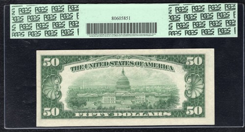 FR. 2111-K 1950-D $50 FRN FEDERAL RESERVE NOTE DALLAS, TX PCGS UNC-63PPQ - Picture 2 of 2
