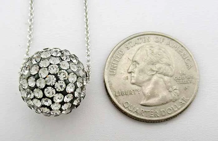 COLGANTE DESLIZABLE BOLA ZAFIRO BLANCO LABORATORIO PLATA DE LEY .925 - NUEVO CON ETIQUETA Foto 3 de 4