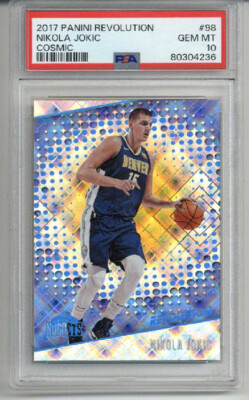 2017 PANINI REVOLUTION COSMIC #98 NIKOLA JOKIC CARD LE /100 NUGGETS PSA 10 RARE