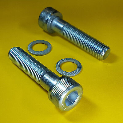 2x Zylinder Schraube M12 x 100 DIN 912 verzinkt mit U Scheibe /& Sicherungsmutter