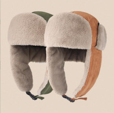 Winter Hat Fur Warmer Snow Ear Flaps Hat Cap Hood for Motorcycle Bike Cycling US