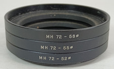 3 Piece MH 72 Step Filter Adaptor Rings 52mm, 55mm, 58mm.