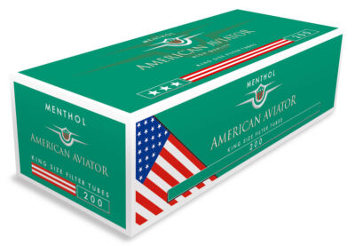 50 Boxen (1 Umkarton) American Aviator Menthol Filterhülsen Regular