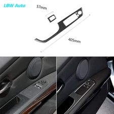 2 pcs Carbon Fiber Window Lift Switch Panel Folded 40.5 Trim For BMW E92 05-12