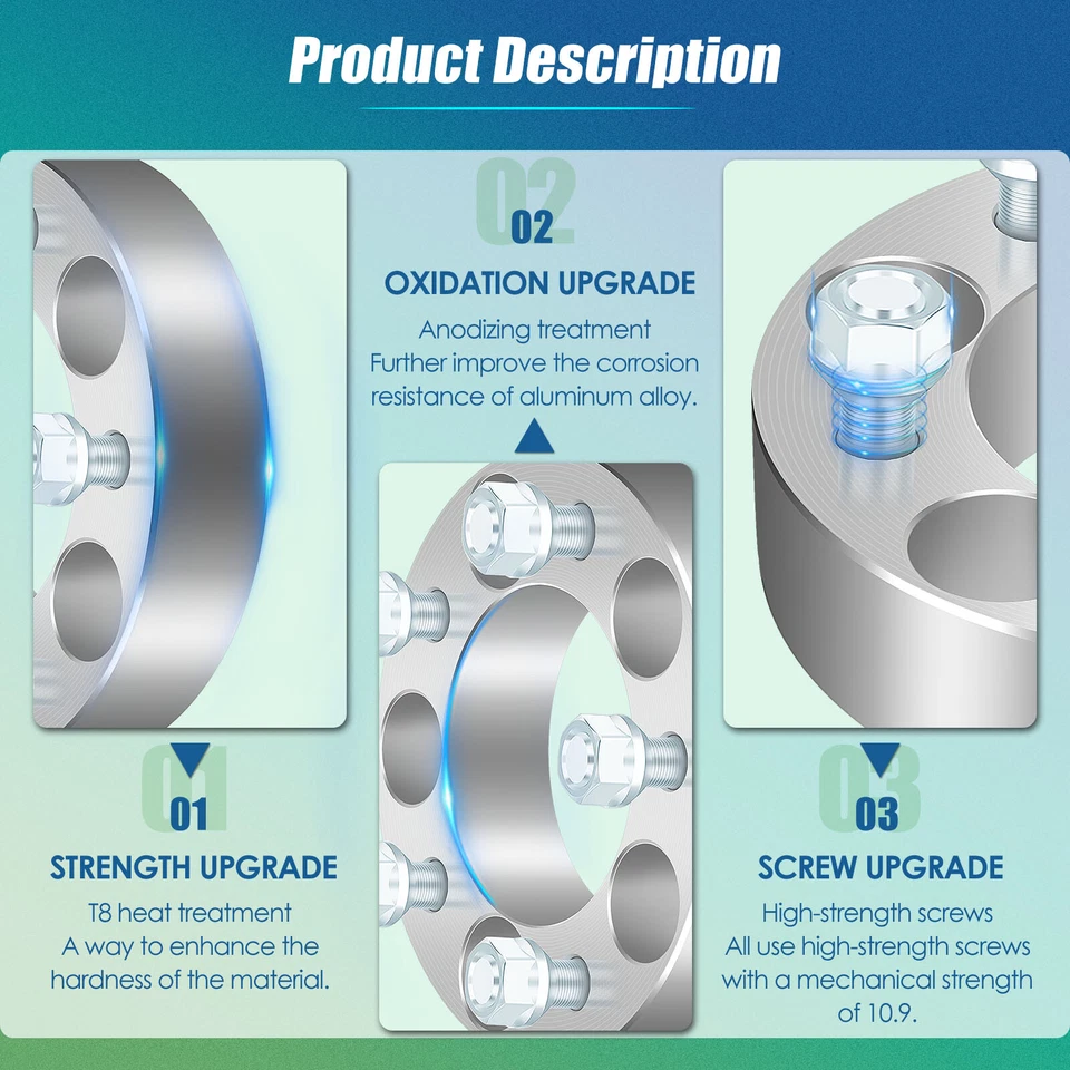 4PC 1.5" Wheel Spacers 5x4.5 5x114.3 For Nissan Altima 350Z For Infiniti Q50 G35 - Изображение 3 из 4