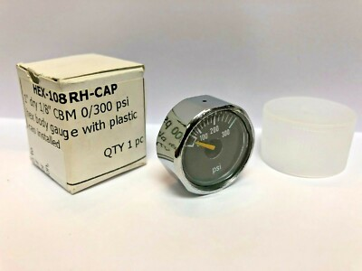 #ad Miniature Pressure Gauge Ashcroft Nickle Plated Brass Case 0 300 PSI 1 8quot; $36.84