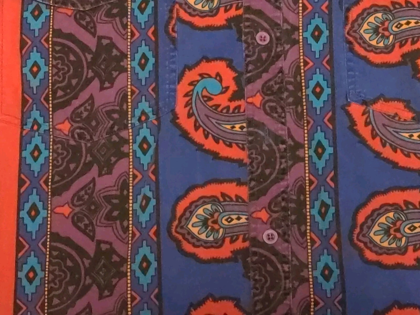 PAISLEY MeGa RaRe VTG 90s WRANGLER BRUSHPOPPER SOUTH WESTERN SHIRT L XL 16-16.5 image 3